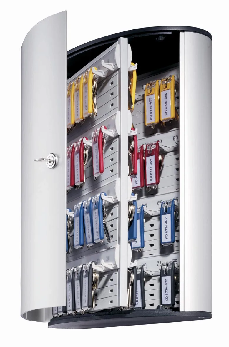 Grijze Durable Key Box sleutelkast van aluminium voor 72 sleutelhangers