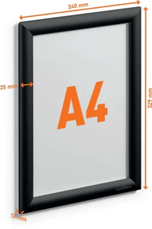 Durable clicklijst, uit aluminium, ft A4, zwart — detail 2