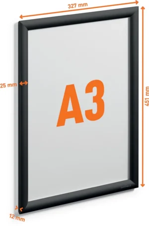 Durable clicklijst, uit aluminium, ft A3, zwart — detail 2