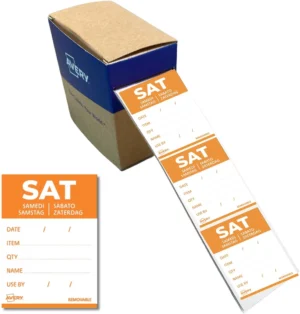 Avery etiketten voedselcodering, HACCP, zaterdag, ft 40 x 56 mm, dispenser van 500 stuks — voedseletiket