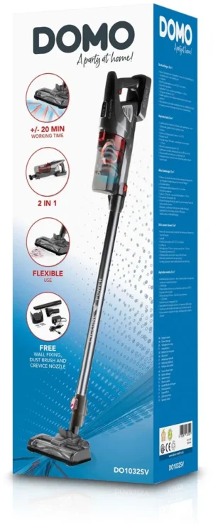 Domo steelstofzuiger 2 in 1 met oplaadbare batterij, 18,5 V, zwart — detail 2