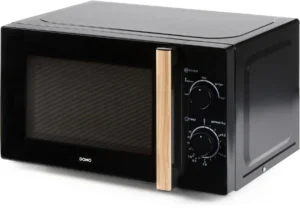 Domo microgolfoven, 25,5 cm, 20 l, zwart met houtlook afwerking — elektro
