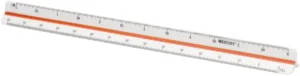 Westcott schaallat, 30 cm, 1:2,5; 1:5, 1:10; 1:20; 1:50 en 1:100