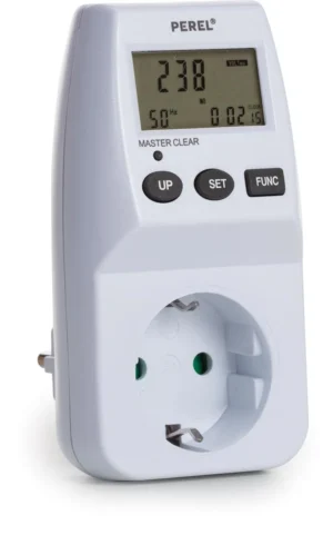 Perel energiemeter, 230 V, 16 A, wit, voor Nederland — elektriciteit