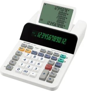 Sharp bureaurekenmachine EL-1501 papierloze printrekenmachine — bureaurekenmachines met telrol
