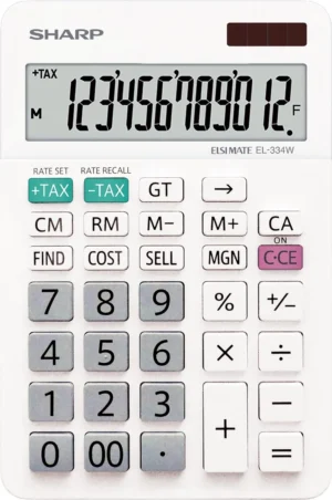 Sharp bureaurekenmachine EL-334W, wit — bureaurekenmachines zonder telrol