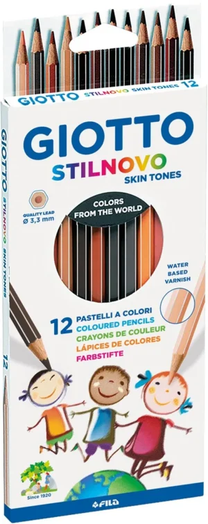 Giotto Stilnovo Skin Tones kleurpotloden - 12 stuks in ophangbaar kartonnen etui ā productfoto 2