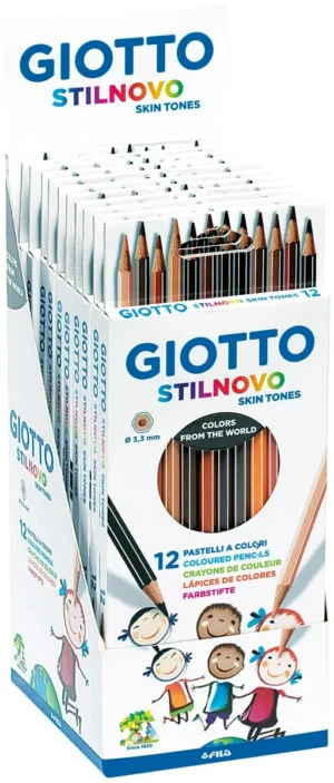 Giotto Stilnovo Skin Tones kleurpotloden in ophangbaar kartonnen etui met 12 potloden