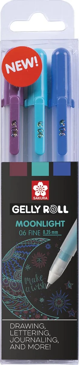 Sakura roller Gelly Roll Moonlight, etui van 3 stuks Galaxy — detail 2