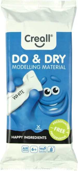 Creall Boetseerpasta Do & Dry wit, happy ingredients, pak van 1 kg — zelfhardende boetseerpasta