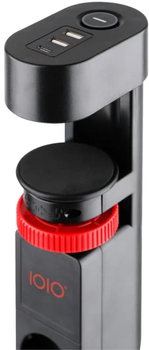 IOIO contactdoos SL3000, 3 stopcontacten en 3 USB-poorten, tafelklem, zwart — detail 2