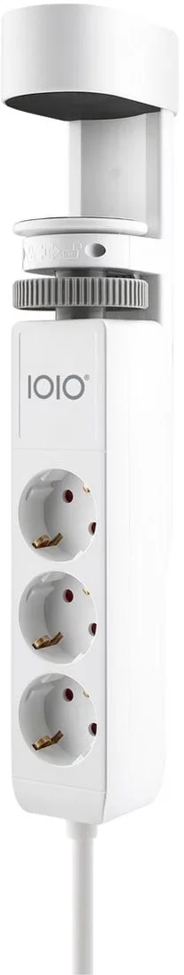 IOIO contactdoos SL3000, 3 stopcontacten en 3 USB-poorten, tafelklem, wit — detail 2