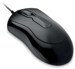 Zwarte Kensington EQ Mouse-in-a-Box computermuis met USB-kabel