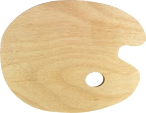 Kangaro ovalen mengpalet uit MDF, 30 x 24 cm — toebehoren voor het schilderen