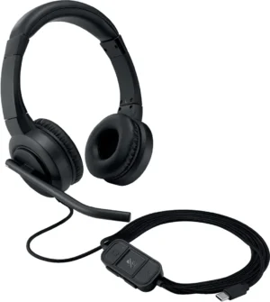 Kensington USB-C Headset H1000, On-Ear, zwart — headsets voor pc, tablets en smartphones