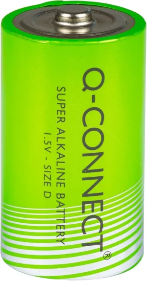 Q-CONNECT batterij, alkaline, D, blister van 2 stuks — niet-oplaadbare batterijen