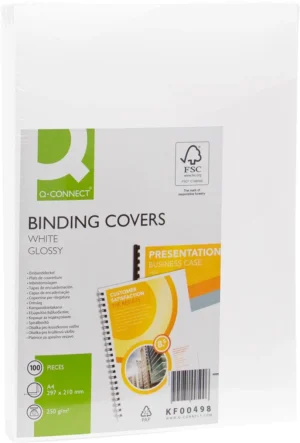Q-CONNECT covers A4 glanzend wit 250 grams 100 stuks — detail 2