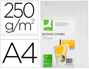 Q-CONNECT dekblad A4 leder 250 grams 100 stuks wit — detail 2