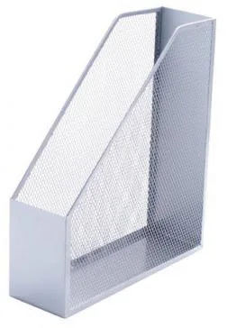Q-Connect tijdschrifthouder in mesh metaal - zilver, A4, 7,9 × 25 × 28,9 cm — productfoto 2