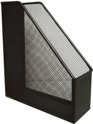 Q-CONNECT Tijdschrifthouder in mesh metaal - zwart, voor A4, 7,9 × 25 × 28,9 cm — productfoto 2