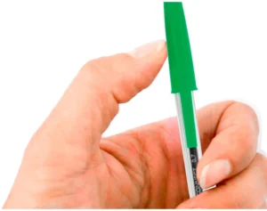 Q-CONNECT balpen, met dop, 0,7 mm, medium punt, groen, doos van 50 stuks — detail 2