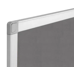 Q-CONNECT textielbord, met aluminium frame, 90 x 60 cm, grijs — detail 2