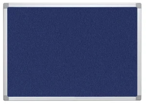 Q-CONNECT textielbord, met aluminium frame, 90 x 60 cm, blauw — kurk- en textielborden