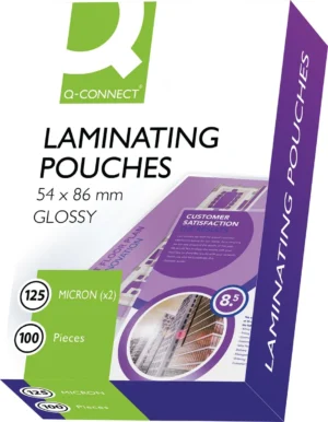 Q-CONNECT lamineeretui 2x 125 micron 54x86mm 100 stuks — toebehoren voor lamineermachines