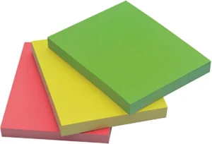 Q-CONNECT Quick Notes memoblokjes 38 Ć 51 mm - 50 vel, etui van 3 blokken in neonkleuren ā productfoto 2