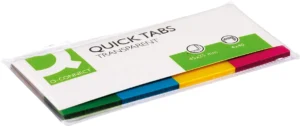 Q-CONNECT Quick Tabs, ft 25 x 45 mm, 4 x 40 tabs, geassorteerde kleuren — tabs - markeren