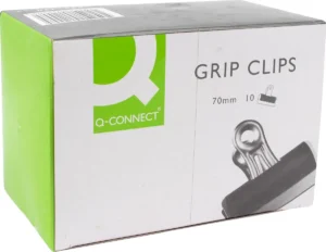 Q-CONNECT bulldogclip 70 mm - zwart, doos van 10 stuks — productfoto 2