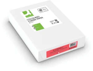 Q-CONNECT gekleurd kopieerpapier, A4, 80g, pak van 500 vel, felrood — gekleurd papier