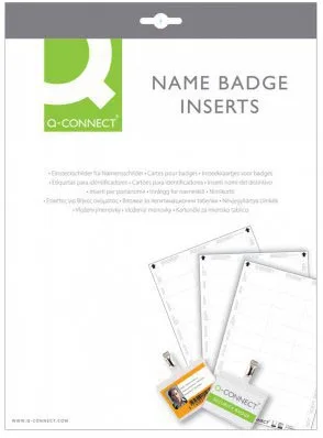 Q-CONNECT badge met krokodillenklem 75 x 40 mm, doos van 25 stuks — detail 2