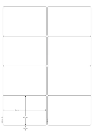 Q-CONNECT etiketten, wit, ronde hoeken, 99,1 x 67,7 mm, 100 vel, 8 etiketten per vel — detail 2