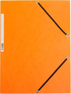 Q-CONNECT elastomap, A4, 3 kleppen en elastieken, karton, oranje — elastomappen uit karton