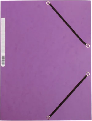 Q-CONNECT elastomap, A4, 3 kleppen en elastieken, karton, paars — elastomappen uit karton