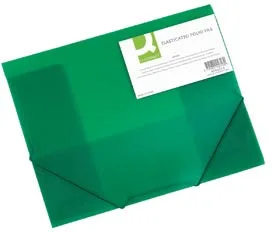 Q-CONNECT elastomap, A4, 3 kleppen en elastieken, transparant PP, groen — detail 2