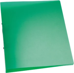 Q-CONNECT ringmap A4 van PP in transparant groen met twee O-ringen van 25 mm