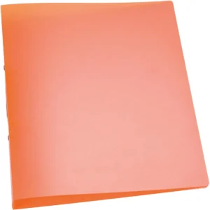 Q-CONNECT ringmap A4 in transparant oranje met twee O-ringen van 25 mm