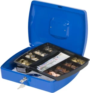 Q-CONNECT geldkoffer 325 × 235 × 85 mm - blauw — productfoto 2