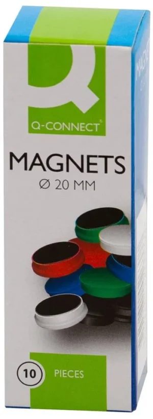 Q-CONNECT magneten, 20 mm, zwart, pak van 10 stuks — detail 2