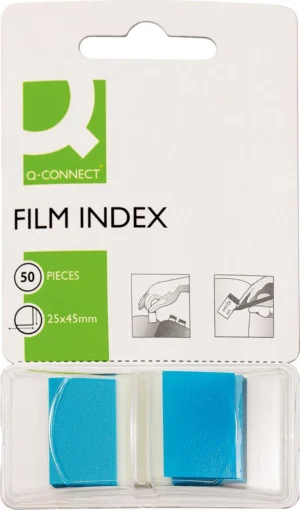 Q-CONNECT index, ft 25 x 45 mm, 50 tabs, blauw — tabs - markeren