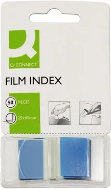 Q-CONNECT index, ft 25 x 45 mm, 50 tabs, blauw — detail 2
