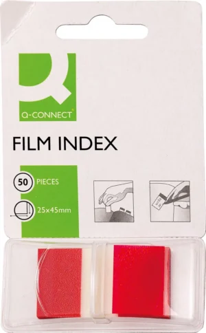 Q-CONNECT index, ft 25 x 45 mm, 50 tabs, rood — tabs - markeren