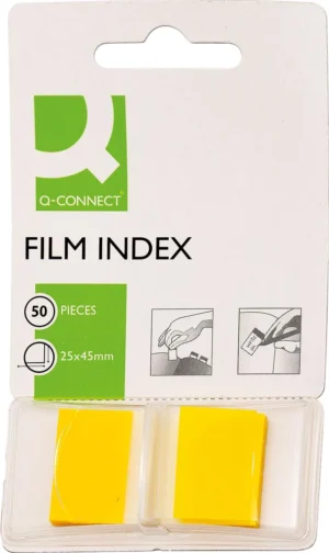 Q-CONNECT index, ft 25 x 45 mm, 50 tabs, geel — tabs - markeren