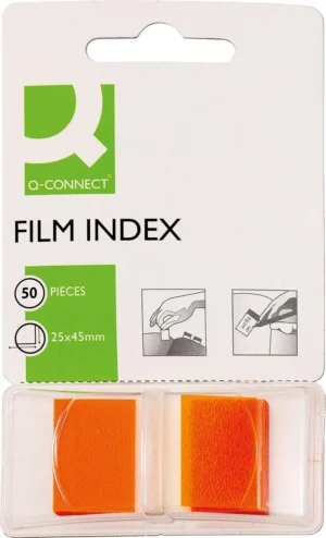 Q-CONNECT index, ft 25 x 45 mm, 50 tabs, oranje — tabs - markeren