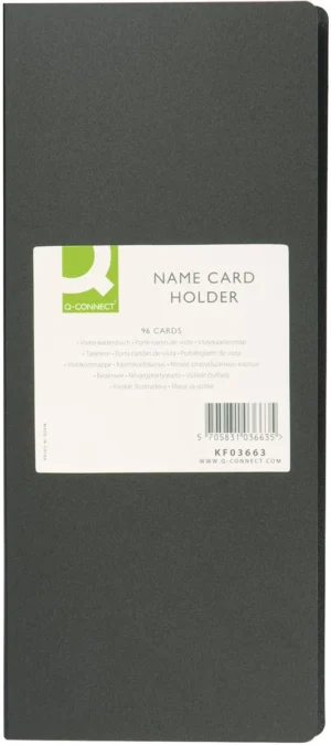 Q-CONNECT visitekaartenmap, Ft 11 x 26 cm, voor 96 kaarten, zwart