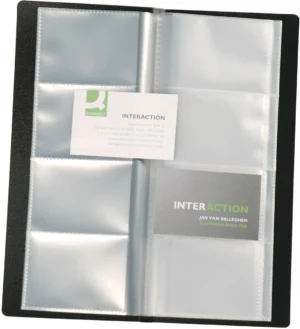 Q-CONNECT visitekaartenmap, Ft 11 x 26 cm, voor 160 kaarten, zwart