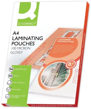 Q-CONNECT lamineeretui, A4, 2 x 100 micron, 100 stuks — toebehoren voor lamineermachines