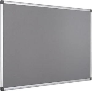 Q-CONNECT textielbord met aluminium frame 60 x 45 cm grijs — detail 2
